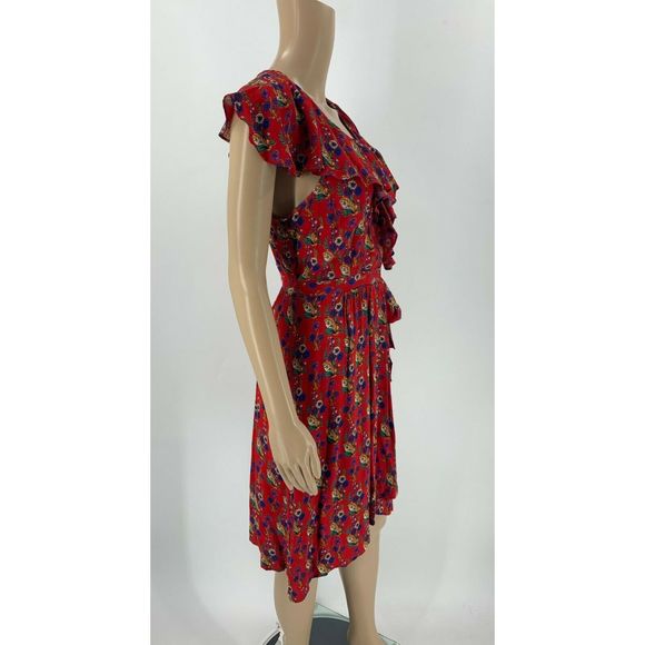 Anthropologie Maeve Rosalia Floral Wrap Dress 8 - Picture 6 of 10